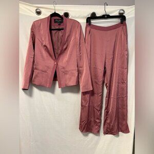 Pnina Tornai for Azazie Dusty Rose Satin Pants Suit